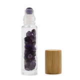 Frasco Roll-on para Óleos Essenciais com pedras - Ametista - Atelier do Sabão