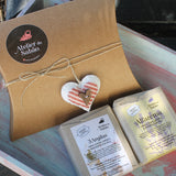 Embrulho de Natal em caixa Kraft para 2 sabonetes - Atelier do Sabão