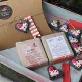 Embrulho de Natal em caixa Kraft para 2 sabonetes - Atelier do Sabão