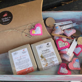 Embrulho em caixa Kraft para 2 sabonetes - Atelier do Sabão