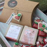 Embrulho de Natal em caixa Kraft para 2 sabonetes - Atelier do Sabão