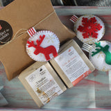 Embrulho de Natal em caixa Kraft para 2 sabonetes - Atelier do Sabão