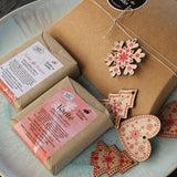 Embrulho de Natal em caixa Kraft para 2 sabonetes - Atelier do Sabão