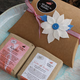 Embrulho em caixa Kraft para 2 sabonetes - Flor - Atelier do Sabão