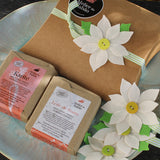 Embrulho de Natal em caixa Kraft para 2 sabonetes - Flor