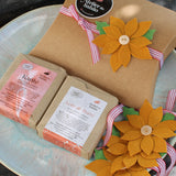 Embrulho de Natal em caixa Kraft para 2 sabonetes - Flor