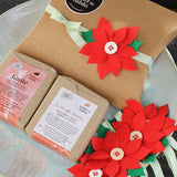 Embrulho de Natal em caixa Kraft para 2 sabonetes - Flor