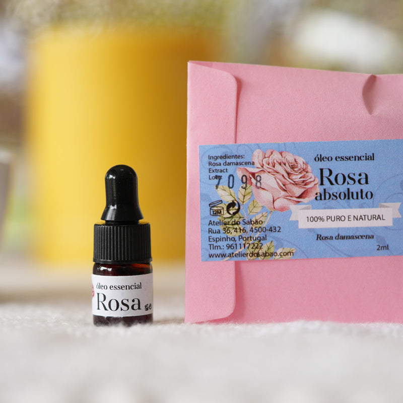 Óleo Essencial ABSOLUTO de ROSA - 2mL - Atelier do Sabão