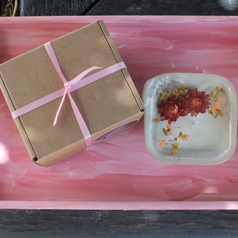 Embalagem caixa kraft para vela decorativa natural de cera de soja - Atelier do Sabão