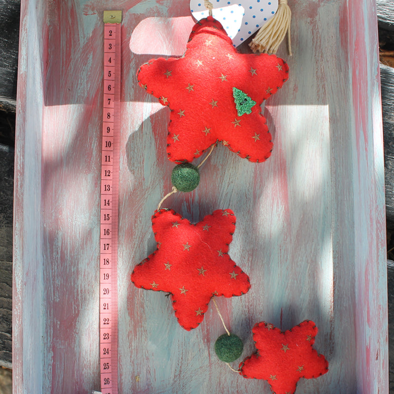 Atrapa Sonhos de Estrelas em feltro de Natal- Feito à mão - Atelier do Sabão