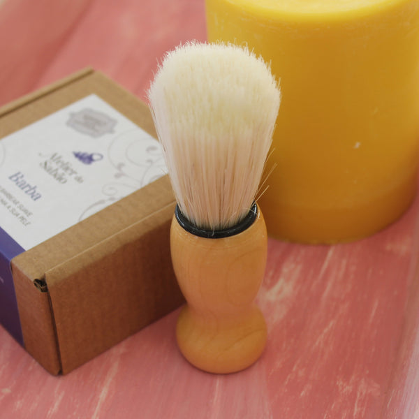 Pincel de Barba, Madeira de Hemu e cerdas de pelos de javali - Atelier do Sabão
